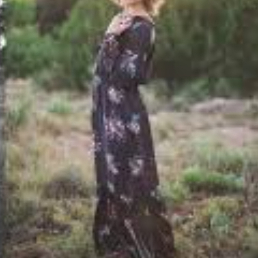 LOFT Black Floral Maxi Dress - Picture 2 of 11